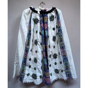 As know as de base Women's Japanese Patchwork Skirt L/XL Off-White/Multi Boho